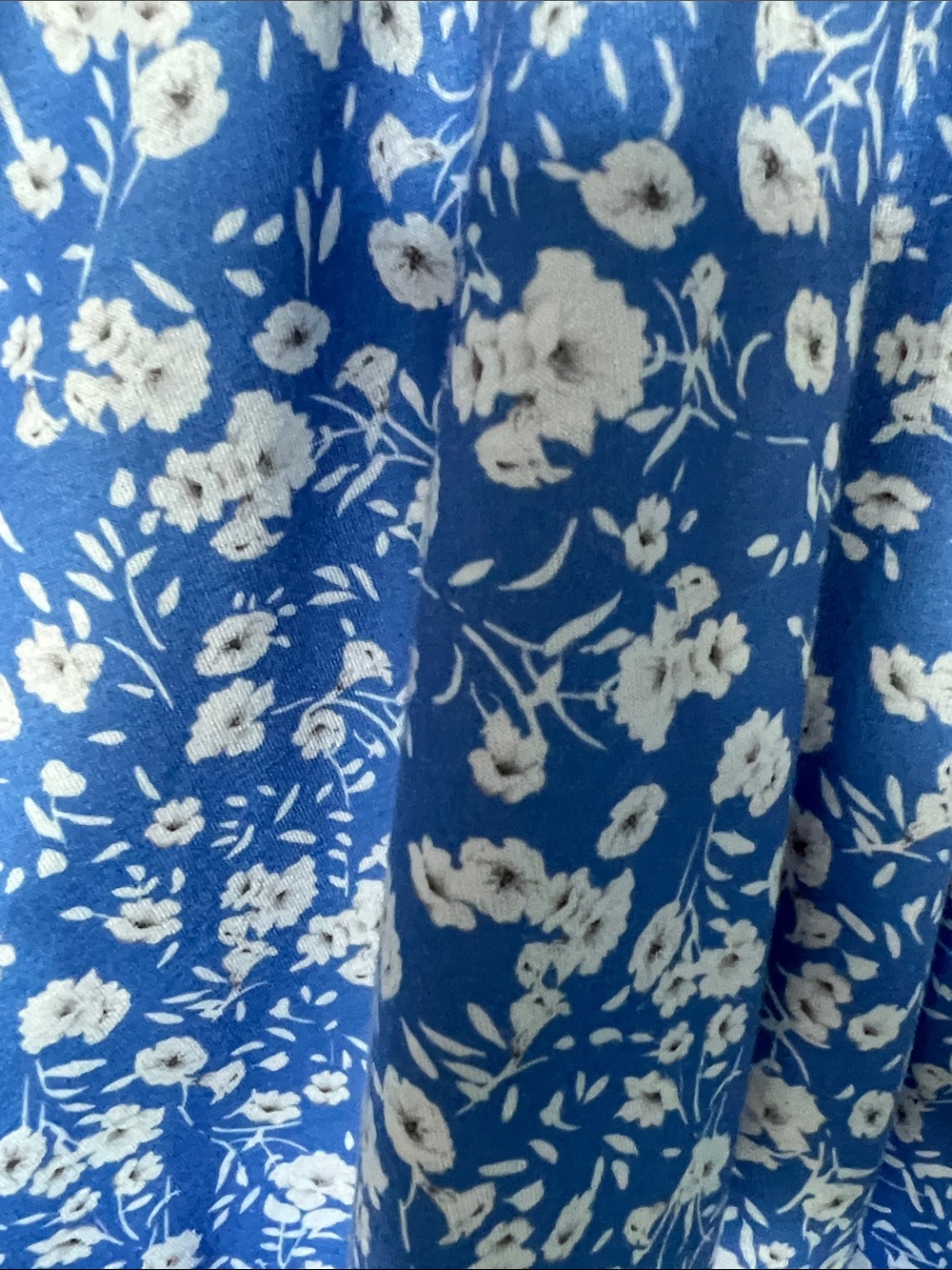 Blue Floral Square-Neck Mini Sun Dress Size Small With Pockets - Picture 3 of 6